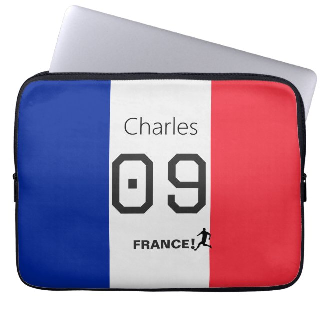 Capa Para Notebook Bandeira Francesa Personalizada de Futebol Suporte (Frente)