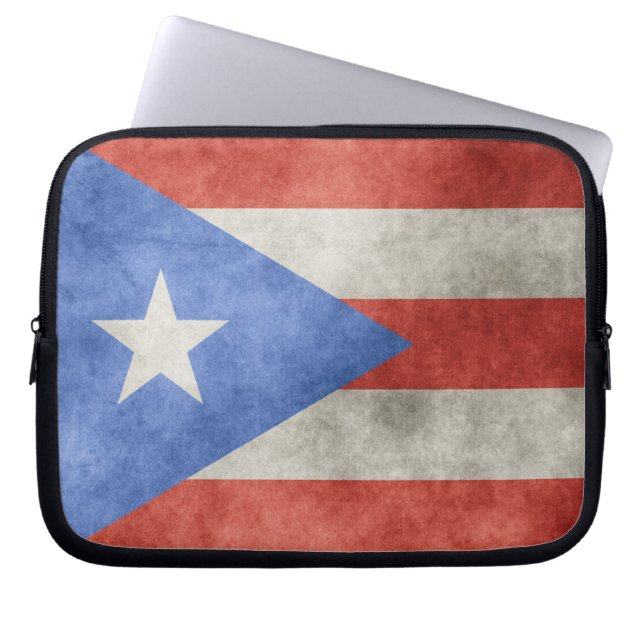 Capa Para Notebook Bandeira Grunge Porto Rico (Frente)