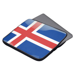 Capa Para Notebook Bandeira lustrosa islandêsa