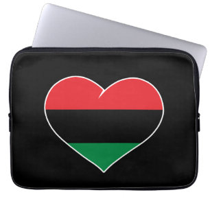 Capa Para Notebook bandeira pan-africana coração história negra afro-