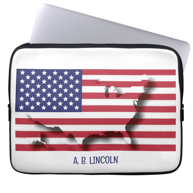 Capa Para Notebook Bandeira Patriótica Americana Personalizada (Frente)