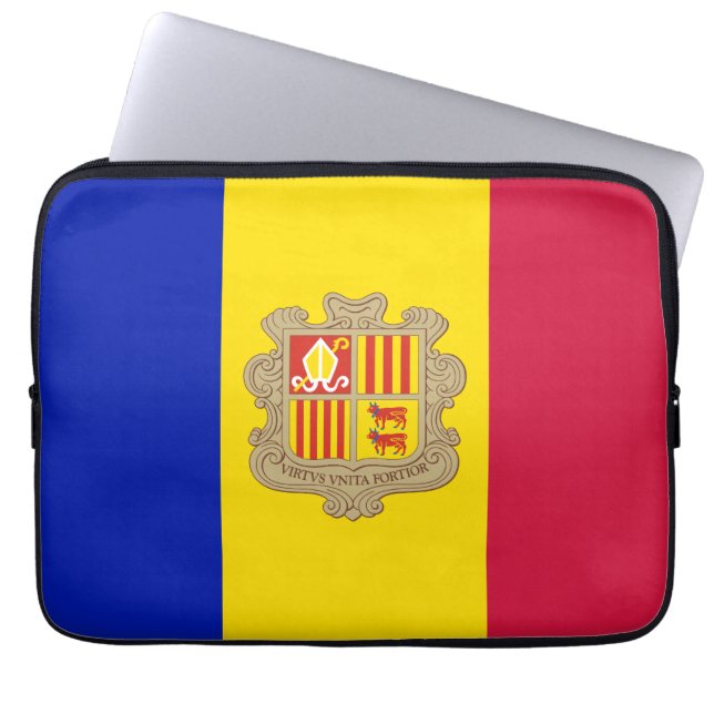 Capa Para Notebook Bandeira Patriótica de Andorra (Frente)