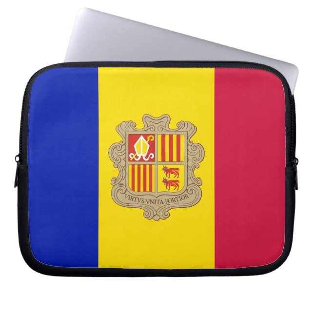 Capa Para Notebook Bandeira Patriótica de Andorra (Frente)