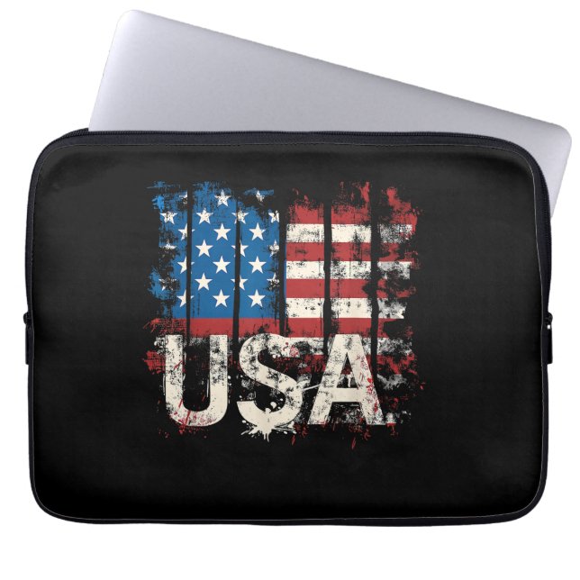Capa Para Notebook Bandeira Retro-Americana EUA 4 de julho (Frente)