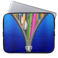 Bandeja do Laptop Denim com Gráfico de Zipper