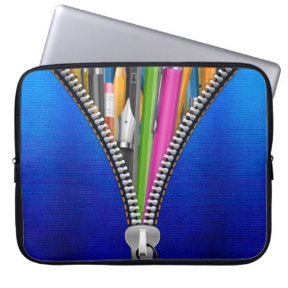 Capa Para Notebook Bandeja do Laptop Denim com Gráfico de Zipper
