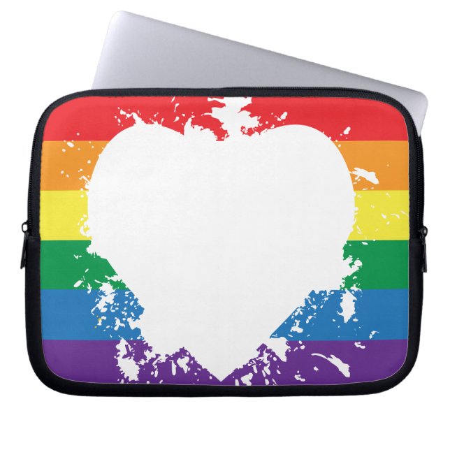 Capa Para Notebook Banner gay-Pride-Coração Invertida-Pintura (Frente)