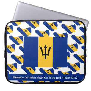 Capa Para Notebook BARBADOS FLAG   Escritura personalizada   Nação Ab