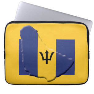 Capa Para Notebook BARBADOS Flag Map Patriótico Computer YELLOW