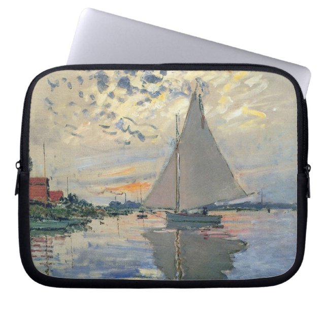 Capa Para Notebook Barco à Vela de Monet Impressionismo Francês Arte  (Frente)