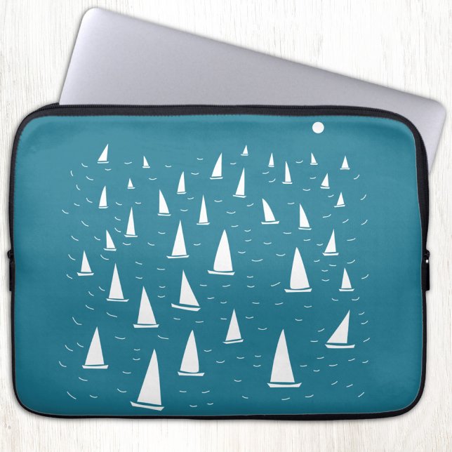 Capa Para Notebook Barco à Vela Iate Náutico (Sailing boat or yacht art laptop case or sleeve)