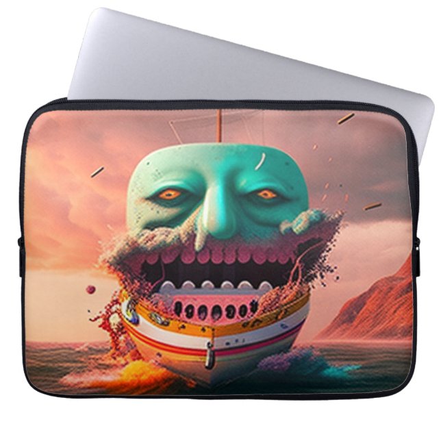 Capa Para Notebook Barco Assustador (Frente)