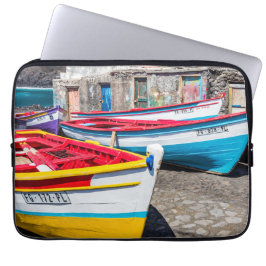 Capa Para Notebook Barcos de Pesca Coloridos, Cabo Verde