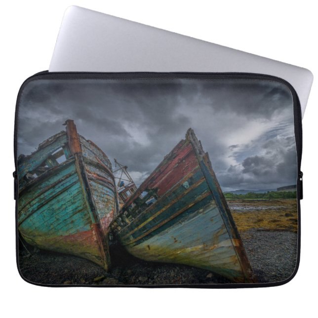 Capa Para Notebook Barcos de pesca velhos (Frente)
