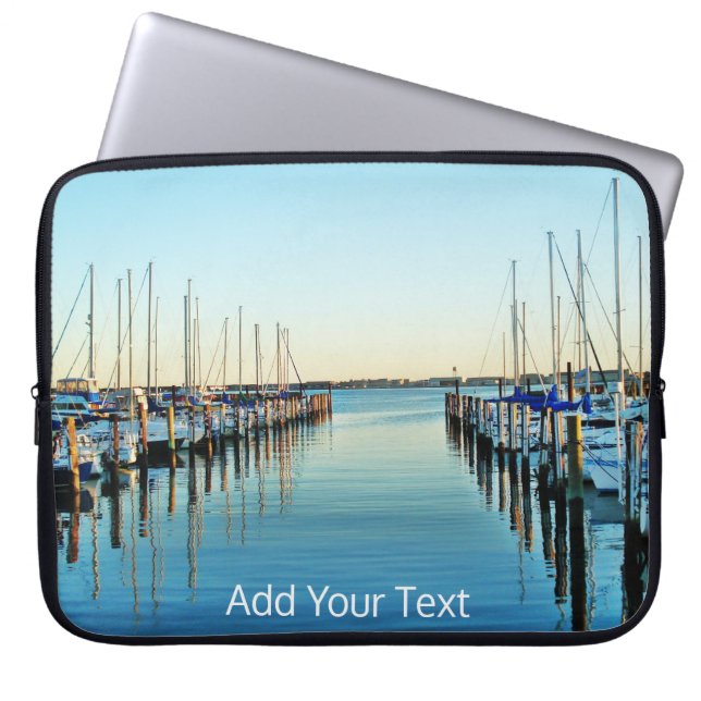 Capa Para Notebook Barcos na Marina por Shirley Taylor (Frente)
