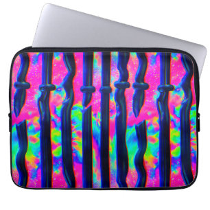 Capa Para Notebook Barras de Glitch Arco-Íris Escuro