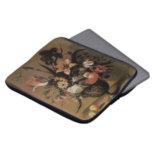 Capa Para Notebook Barroco Vintage, Natureza-Morta Floral Flores em V