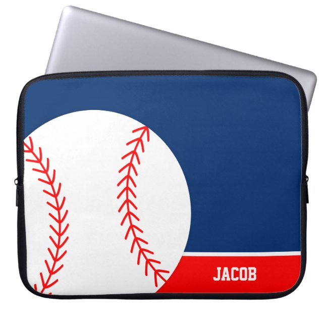 Capa Para Notebook Baseball Azul Vermelho Personalizado (Frente)