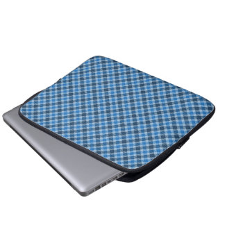 Capa Para Notebook Basic Blue/Baby Blue Gingham Diagonal Plaid