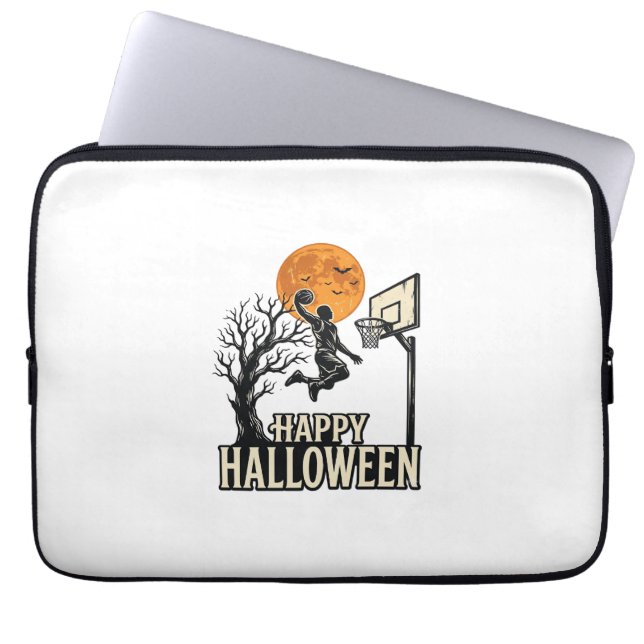 Capa Para Notebook Basquete de Halloween Feliz Halloween Esporte Vint (Frente)