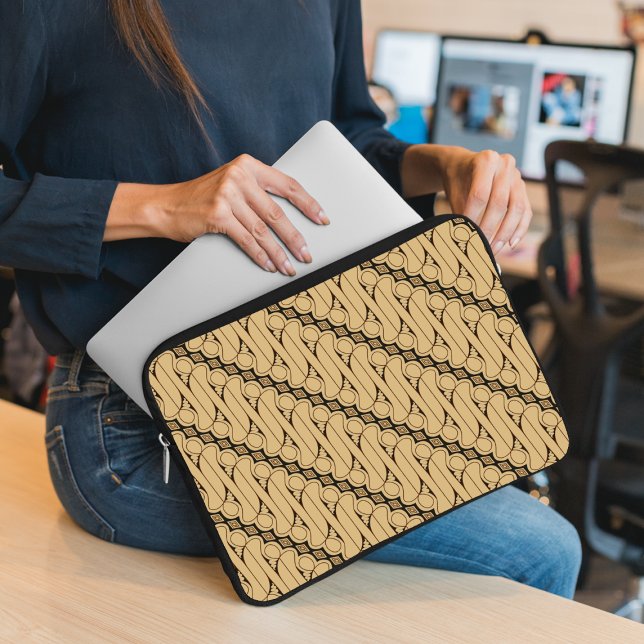 Capa Para Notebook Batik Parang, Padrão Indonésia, Javanês, Étnico (Criador carregado)