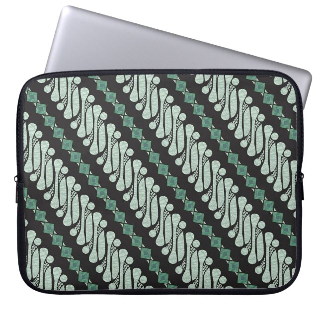 Capa Para Notebook Batik Parang Yogyakarta: Padrão Moderno da Flora (Frente)