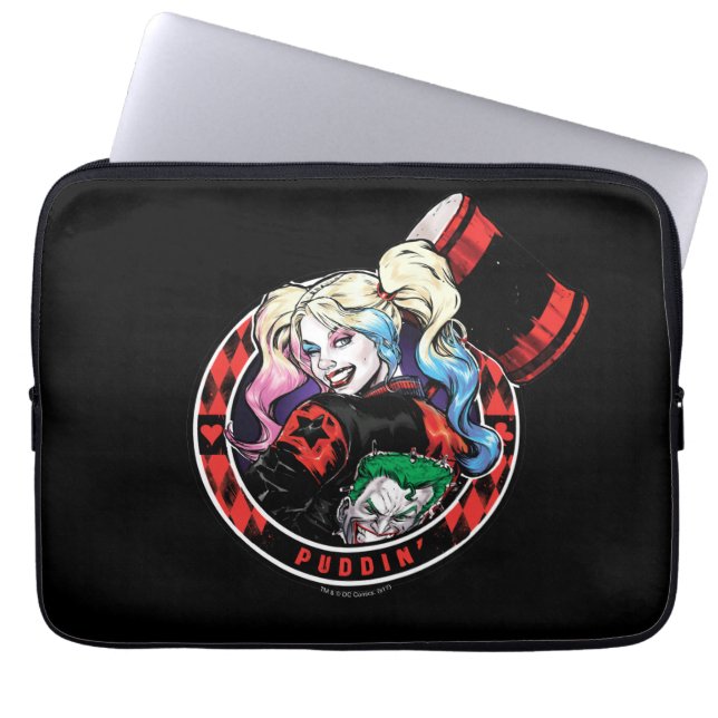 Capa Para Notebook Batman | Harley Quinn Winking Com Mallet (Frente)