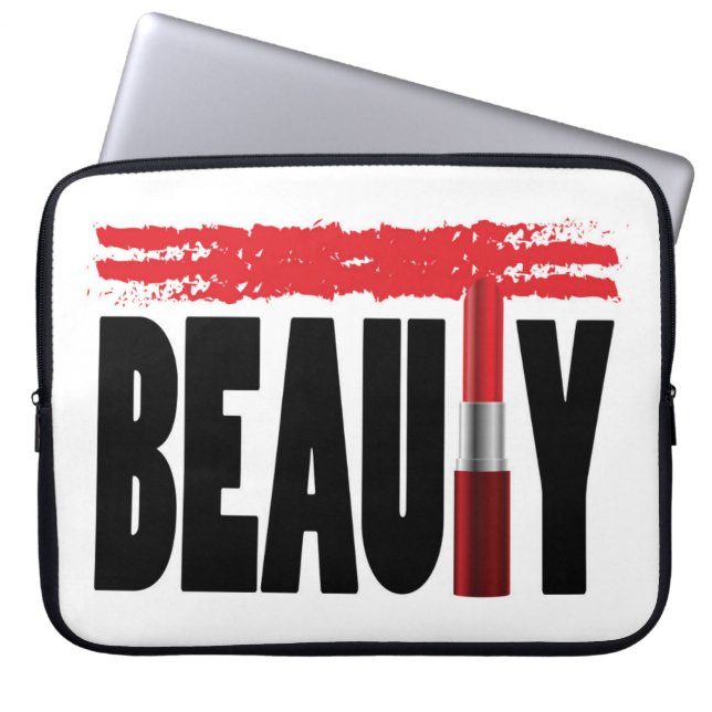 Capa Para Notebook Batom da tipografia da beleza (Frente)