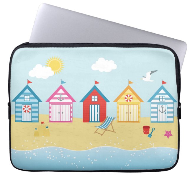 Capa Para Notebook Beach Huts (Frente)