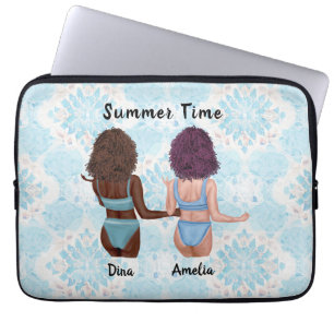 Capa Para Notebook Beachside Besties: Verão vibra com minha Bestida