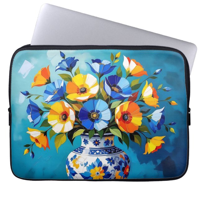 Capa Para Notebook Beautiful Vase of Flowers  (Frente)