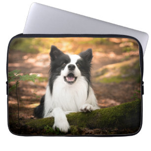Capa Para Notebook Bebês Mais Pobres Collie Preto e Branco