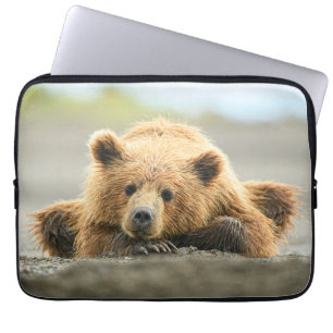 Capa Para Notebook Bebês Mais Pobres Cubo-Urso-Marrom Costeiro