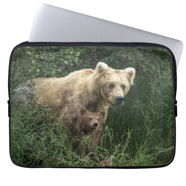 Capa Para Notebook Bebês Mais Pobres | Urso-Da-Mama E Cubos (Frente)