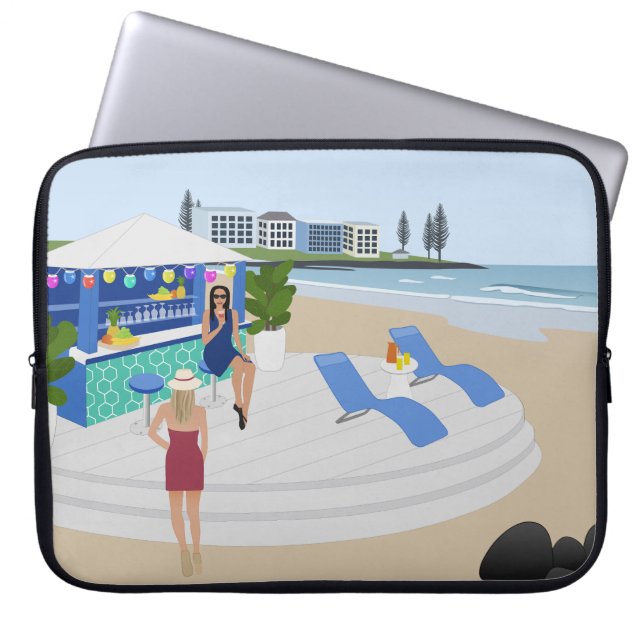 Capa Para Notebook Bebidas no Bar de Praia (Frente)