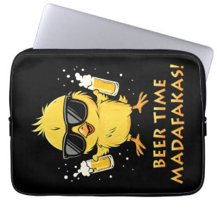 Capa Para Notebook Beer Time Madafakas Meme Pato Goose Retro