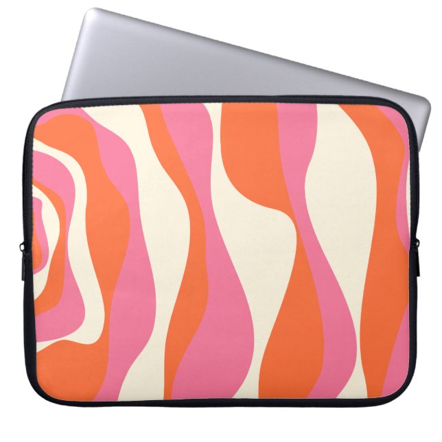 Capa Para Notebook Bei e Fluxo 4 - Rosa, Laranja e Creme (Frente)