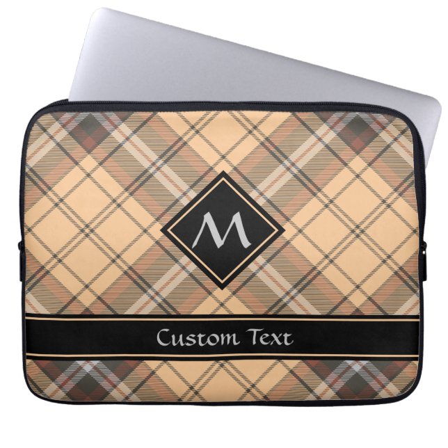 Capa Para Notebook Beige e Brown Tartan (Frente)