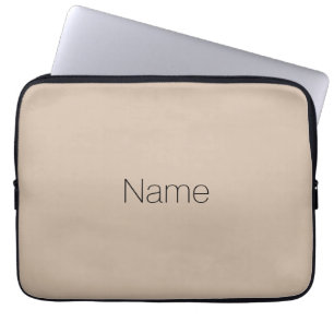 Capa Para Notebook Beige personalizado que não Nome monograma elegant