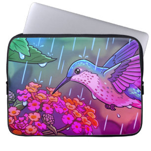 Capa Para Notebook Beija-flor Bebendo Néctar de Flores de Lantana i