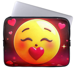 Capa Para Notebook Beijar Emoji Soprando Corações