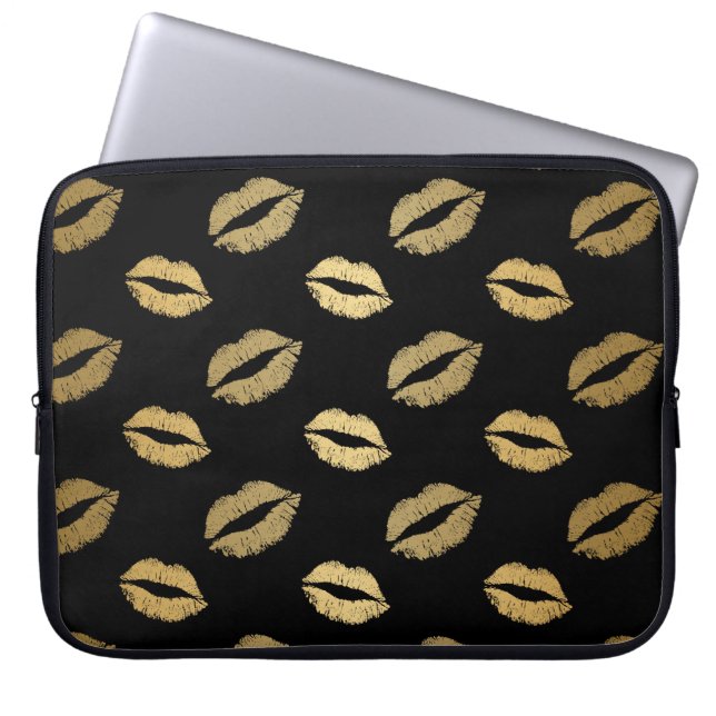 Capa Para Notebook Beijos dourados (Frente)