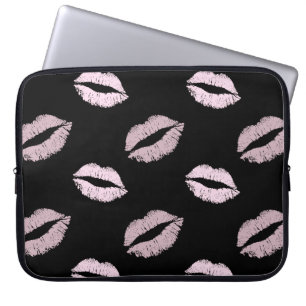 Capa Para Notebook Beijos Rosa Prateados