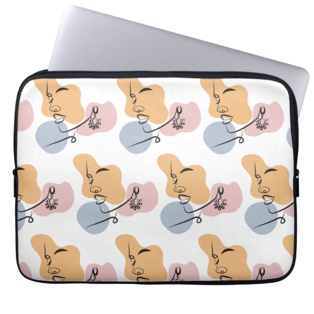 Capa Para Notebook bela arte de linhagem de mulheres (Frente)