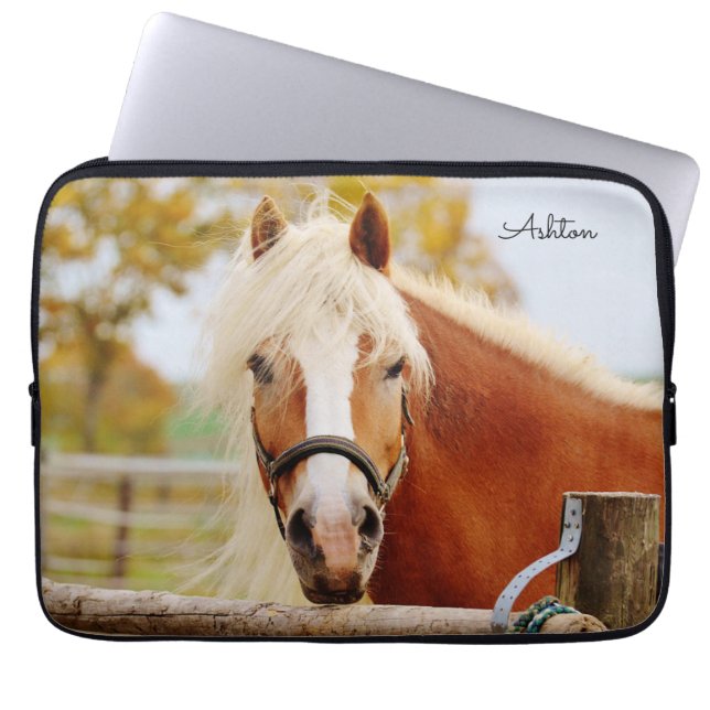 Capa Para Notebook Bela Bolsa de laptop Personalizada de Cavalo (Frente)