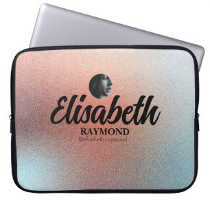 Capa Para Notebook Bela Capinha de Laptop Laranja Brilho Foto e Nome