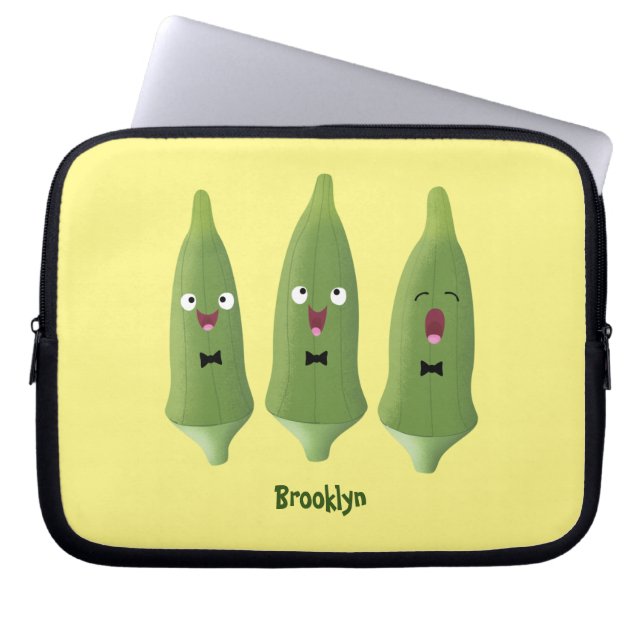 Capa Para Notebook Bela caricatura de okra (Frente)