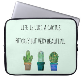 Capa Para Notebook Bela frase de cacto com três cactos