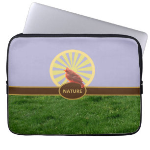 Capa Para Notebook Bela Paisagem Estilosa & Pássaro Vermelho
