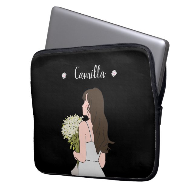 Capa Para Notebook Beleza e Bytes Floral (Frente Esquerda)